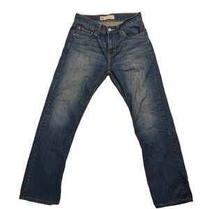 Levi's 514 Straight Jeans Reg 29x29 Blue Med Wash CUT BOTTOM SEAMS